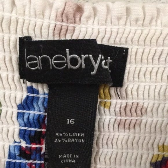 Lane Bryant Women’s Sz 16 Colorful Floral Linen Summer Dress - Picture 6 of 16